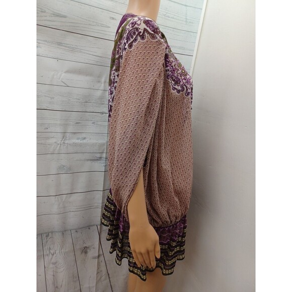 Lane Bryant Chiffon Purple Black Green Semi Sheer Sz 18/20 - Picture 3 of 8